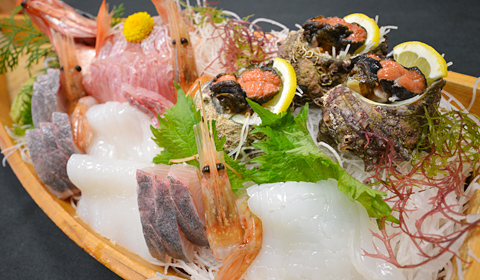 新鮮な旬の地魚の舟盛